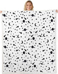 Sun and Moon Kids Throw Blanket,Starry Sky Galaxy Planets Romantic Bed Blanket for Girls Boys Adults,Constellation Trippy Fleece Blanket,Black White Fuzzy Blanket,Throw Size (50 x 60 Inches)