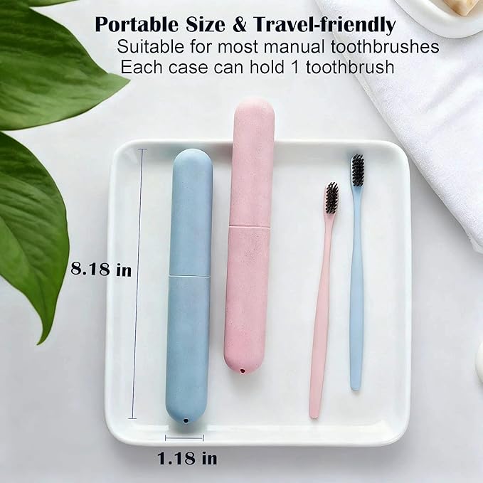 4-Pack Toothbrush Travel Case, Ventilated Portable Travel Toothbrush Holder, Dustproof Breathable Protective Cover, Lightweight Storage Toothbrush Container for Traveling Business Trips Camping