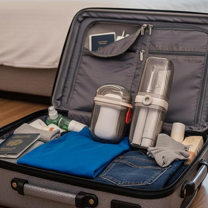2 Pack Travel Toothbrush Holder, Toothbrush Holders Travel Set with OPP Bag, Compact and Lightweight Design for Easy Carrying, Durable Plastic Material