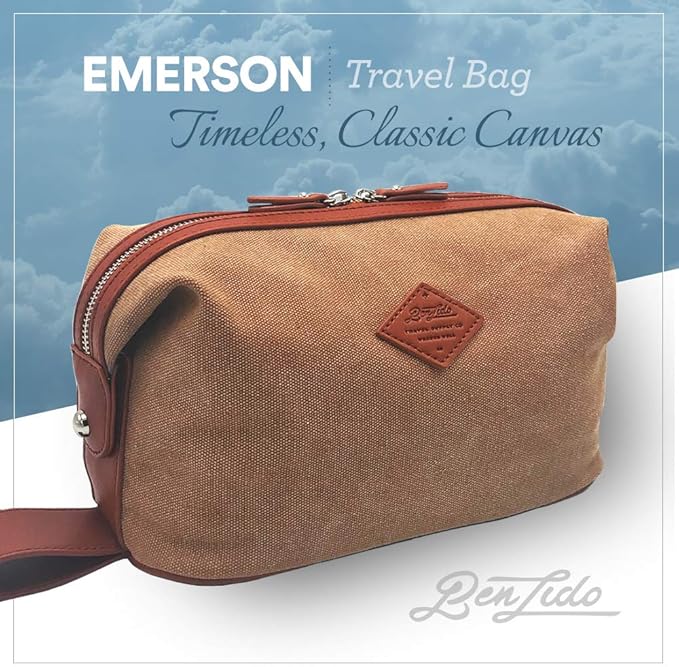 Convenience Kits International Premium Canvas Toiletry Bag (Khaki)