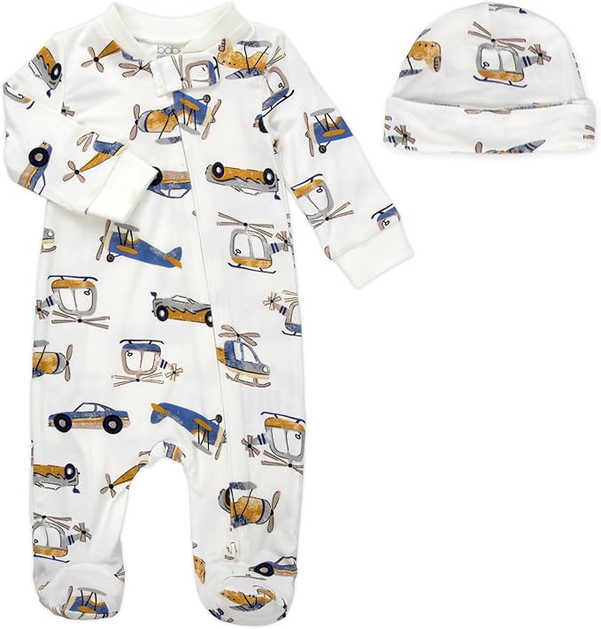 Newborn Baby 4 Piece Coming Home Outfit Gift Set – Footie Sleeper, Blanket, Headband & Ornament for Boys & Girls