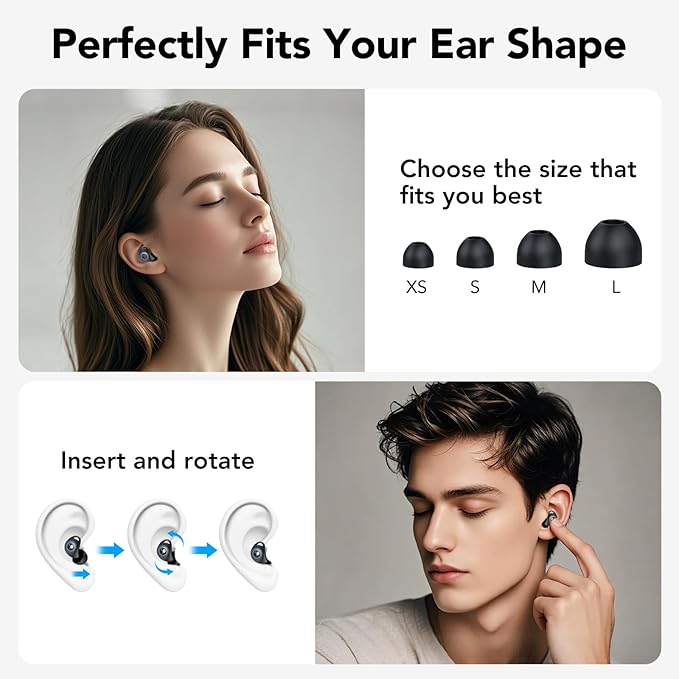 Ear Plugs for Sleeping,Noise Cancelling Silicone Earplugs for Noise Reduction & Snoring, Concerts,45 dB,Ear plugs for Sleep, Soft Earplugs Reusable Concert Ear Plug,Hearing Protection with 8 Earpieces
