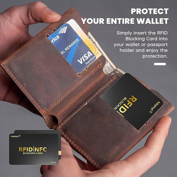 RFID Blocking Card for Wallets, Contactless NFC Credit Card ID Protection Safe Bank Cards Passport Entire Wallet Purse Shield Protector Blocker Guard Pack of 4