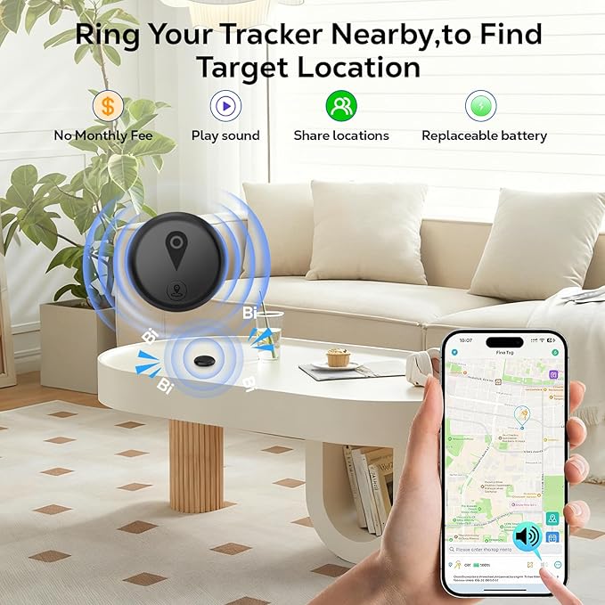 Tracking Devices for Cars Hidden, 2 Pack GPS Tracker for Vehicles Mini Portable GPS Tracker for Cars Splashproof for iOS Find My (iOS Only), No Monthly Fee Subscription No SIM Card Required-Black