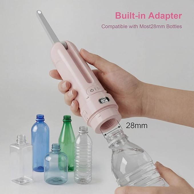 Electric Portable Bidet – Rechargeable Travel Bidet for Women Postpartum Care & Personal Hygiene | with 3 Pressure Modes for Home Travel & Camping (Pink)
