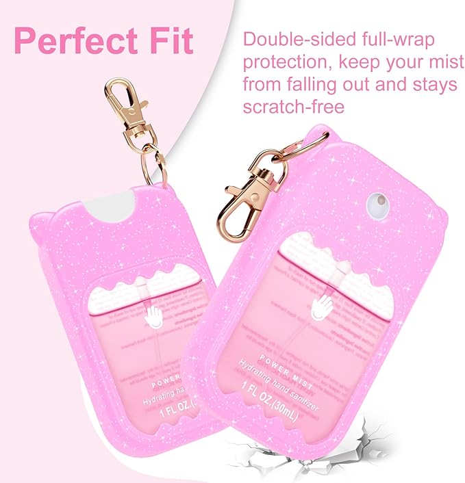 Hand Sanitizer Spray Case for Touchland Silicone Touchland Case Keychain Cute Hand Sanitizer Holder Keychain Compatible with Touch land Power Mist Gentle/Glow Mist