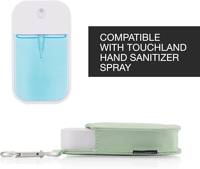2nd Childhood Hand Sanitizer Holder Compatible with Touchland Mist Spray 1 FL OZ - Keychain Case Clip for Purse, Bag