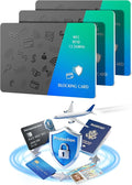 Magriffin Protective RFID Blocking Card: 3-Pcs 99.9% Shielding (13.56mhz) Stops Contactless Payment Theft - One Card Protects Your All Cards in Wallet - Ultra Slim (0.29in,Teal & Glitter Gray)