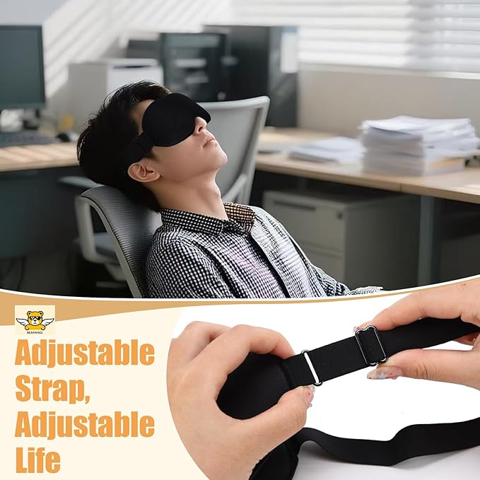 100% Light Blocking Sleep Mask, Only 0.73oz Light Comfortable 3D Contoured Memory Foam, Blink Freely Eye Masks for Sleep, Travel, Nap, for Women, Purple