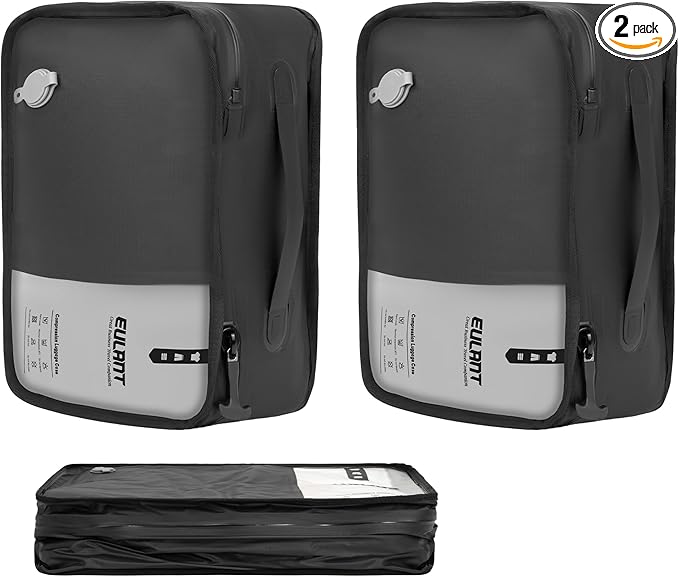 Reusable Compression Small Packing Cubes for Women Underclothes,Professional IP67 Vacuum Bags for Underwear,briefs,Socks etc.Packing Cubes for Suitcases Luggage for Travel Trip(12 inches,No Pump)