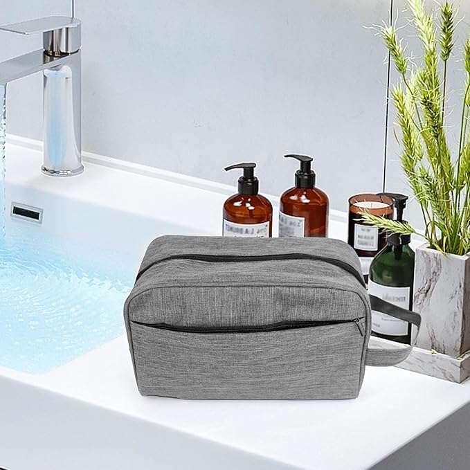 Travel Toiletry Bag - Durable Waterproof Material with Multi-Compartment Organization, Compact Size, Lightweight Portable Hanging Dopp Kit for Toiletries & Travel Accessories(gray)
