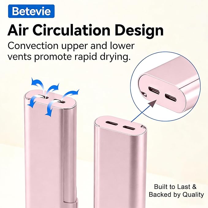Portable Toothbrush Travel Case: Breathable & Dirt-Proof Hotel Camping Outdoor - Aluminum for Storage Recyclable Traveler (1, Rose Gold)
