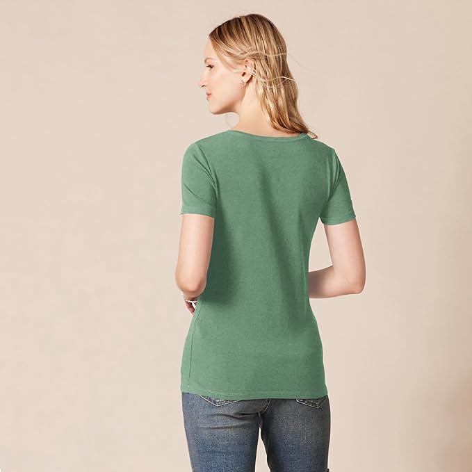 Amazon Essentials Women's Regular-Fit Short-Sleeve T-Shirt (Crewneck and V-Neck Options), Multipacks
