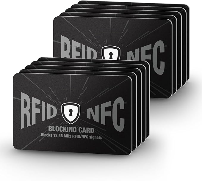 DUGRAFT 10 Pack RFID Blocking Card, One Card Protects Your Entire Wallet, NFC Contactless Signal Blocker, Credit Card Protector, Rfid Card BLocker