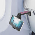 Beyond Cell Travel Accessories, Universal Seat Back Tray Table Hands Free Phone Clip Holder, Adjustable Pocket Size Airplane Travel Essentials Compatible with iPhone and Android (Pink Butterfly B)