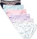 Amazon Essentials Women's Breathable Cotton Bikini Brief Underwear with Full Coverage, Multipacks