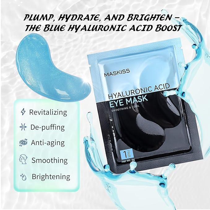 Maskiss Under Eye Patches (25 Pairs), Hyaluronic Acid Eye Masks for Dark Circles Puffy Eyes Undereye Bags, Collagen Eye Patches for Wrinkles and Hydrate, Skin Care Gift for Her