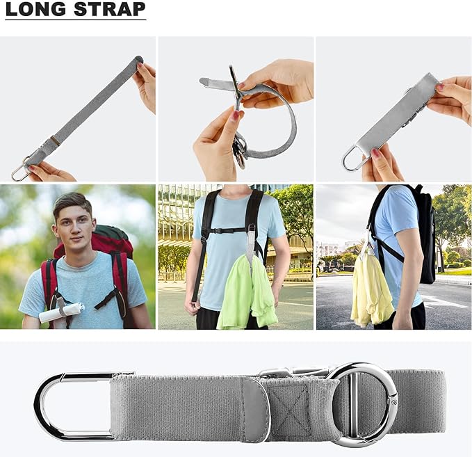 ZINZ Elastic Jacket Gripper Travel Strap with D-Ring Hooks and Buckle, Suitcase Straps Belts Travel Accessories, Makes Your Hands Free