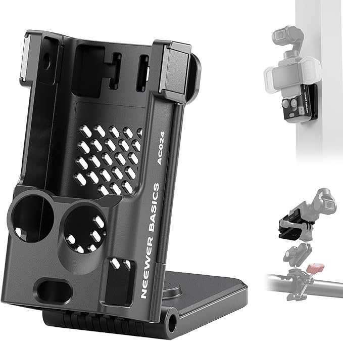 NEEWER Basics Magnetic Mount Stand Compatible with DJI Osmo Pocket 3, Creator Combo Accessories Expansion Adapter with 1/4" Screw Hole, Plastic Bracket for Battery Grip NEEWER M21 Fill Light, AC024