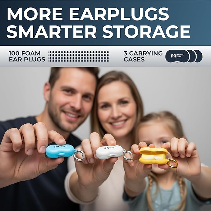 Peace&Quiet PQ Small Ear Plugs for Sleep - 100 Foam Earplugs for Sleeping for Small Ear Canals, Noise Cancelling 32 dB, Sound Blocking, Premium Soft Earplugs for Women and Men