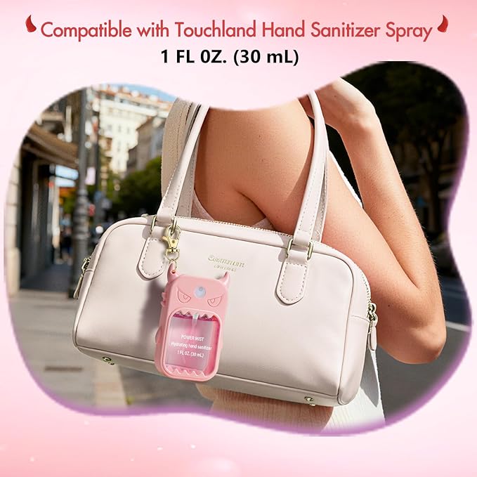 JAMIEWIN Spray Hand Sanitizer Case Compatible with Touchland Hand Sanitizer 1fl. Oz. Monster Silicone Case Holder Accessory