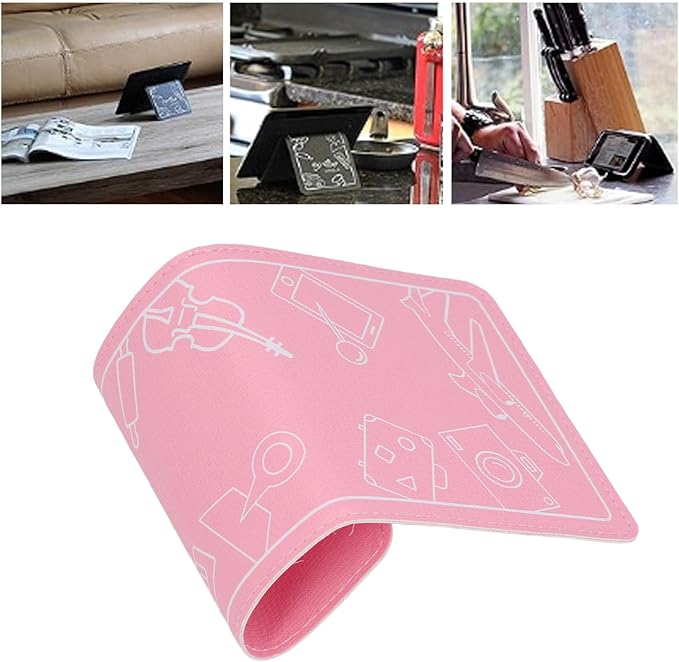 Airplane Phone Holder, Flexible Flight Cell Phone Holder and Flexible Tablet Stand Airplane Travel Essential Accessories for Most Smartphones, Tablets(Pink)