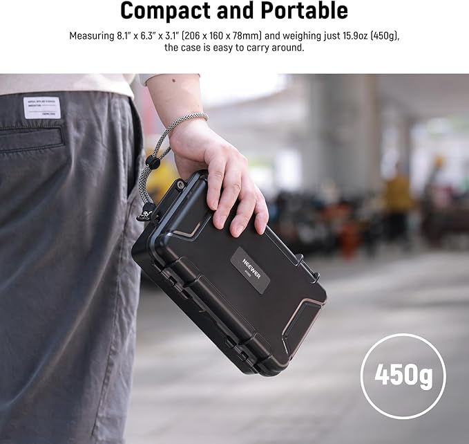 NEEWER Hard Case Compatible with DJI Osmo Pocket 3 & Creator Combo Accessories, IP67 Waterproof Dustproof Shockproof Portable Travel Storage Case with Custom Foam Inserts & 17 Slots, AC022