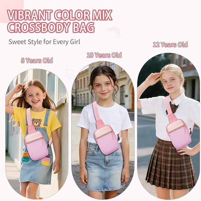 Mothers Day Gifts for Daughter, Birthday Graduation Gifts for 8 9 10 11 12 Year Old Teens Girls Her,Fanny Pack Sling Crossbody Bag Belt Bags Purse, Preppy Teen Girl Gift Trendy Stuff Travel Essentials