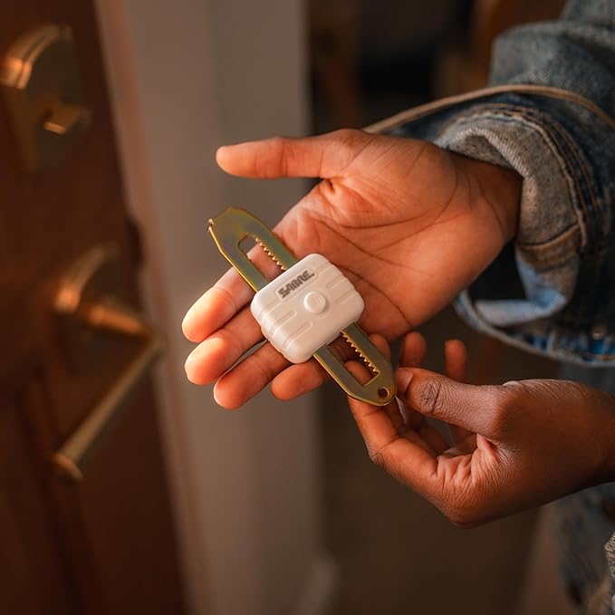 Sabre Compact Travel Door Lock, Portable Security Lock for Travel, Hotels, & Rentals, Withstands 650 lbs of Force, Installs in Seconds, No Tools Required, Lightweight & Small for Easy Carry