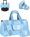 Elilier Teen Girl Gifts Trendy Stuff, Initial Duffle Bag for 13 14 15 16 17 18 19 Year Old Girls, Birthday Gift Idea, Quilted Dance Bag, Gymnastics Bag, Gifts for Daughter, Granddaughter, Niece