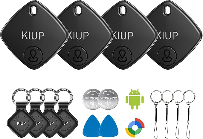 Air Tags for Android,Air Tags-4 Pack Android,2 Year Battery Life,Air Tracker Tags with 4 Case,Google Find Trackers for Google'S Find Hub App,IP65 Waterproof Luggage Tracker for Keys,Wallets,Suitcases