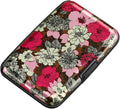ELFISH RFID Blocking Credit Cards Holder Aluminum Wallet Metal ID Case for Men Women (Flourishing Flowers)