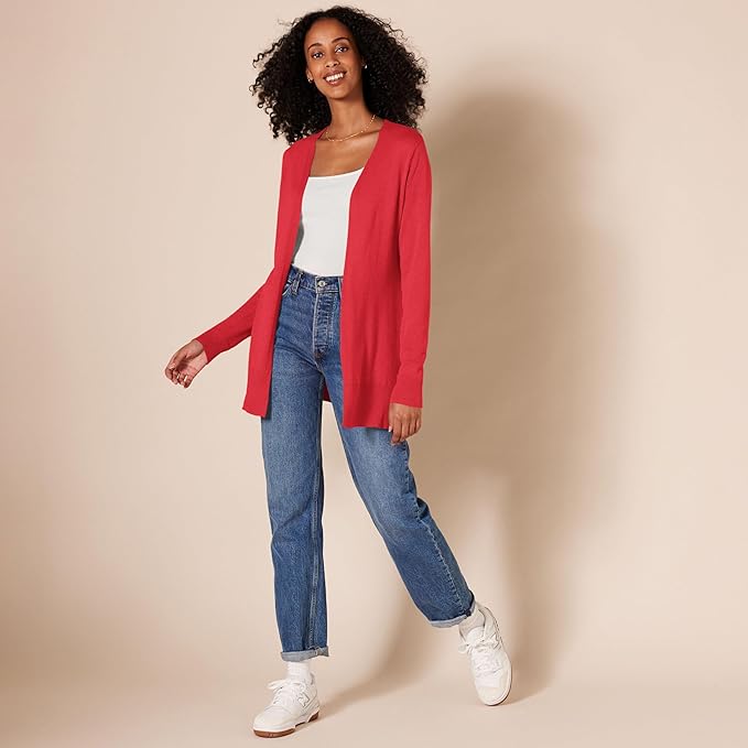 Amazon Essentials Women's Lightweight Long Sleeve Open-Front Cardigan Sweater (Available in Plus Size)