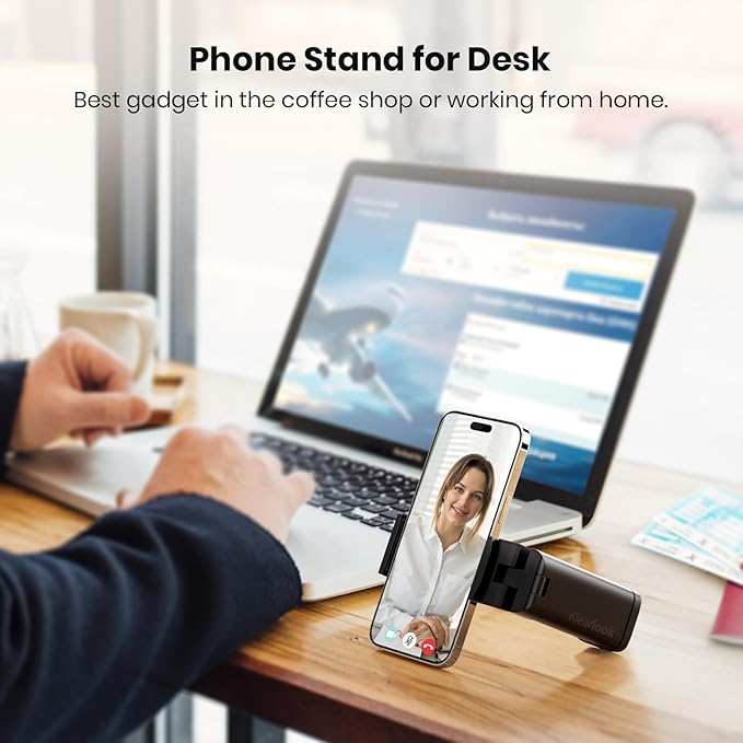 2 Pack Universal Airplane Phone Stand Holder, Klearlook 360 Degree Rotation Travel Essentials Phone Mount for Desk, Handsfree Flexible Travel Accessories for Flying, Valentines Day Gift for Couple