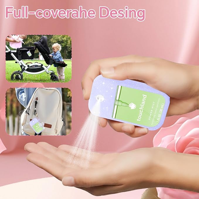 Silicone Case Compatible with Touchland Hand Sanitizer Spray Mist 1 oz with Bow Keychain