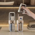 Toothbrush Travel Case Portable Clear Grey Toothbrush Holders with Cover, Leakproof Toothbrush & Toothpaste Holder for Traveling School Camping Business Trip Bathroom
