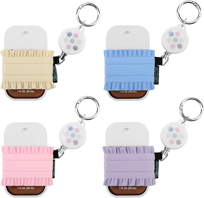 Beautyflier 4pcs Elastic Holder Sleeve for Touchland Power Mist Hand Sanitizer Spray, Cute Hand Sanitizer Holder for Gentle Mist, Glow Mist and Power Mist 1FL OZ, Best Gift for All Ages