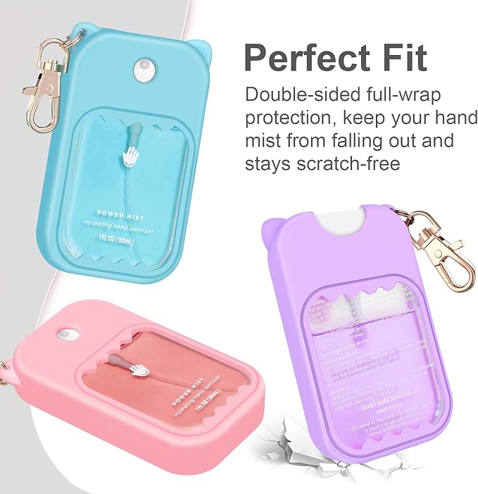 Hand Sanitizer Spray Case for Touchland Silicone Touchland Case Keychain Cute Hand Sanitizer Holder Keychain Compatible with Touch land Power Mist Gentle/Glow Mist