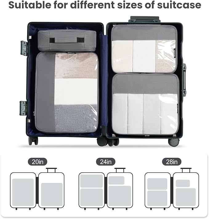 BAGAIL Clear Packing Cubes Packing Organizer for Travel Accessories Luggage suitcase