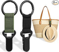 Niveaya Hat Clip for Travel on Bag - 2 Pack, Vacation Beach Cruise Essentials Accessory for Travel Handbag Backpack Luggage, Securely Hold to Keep Hat Shaped, Black+Dark Green