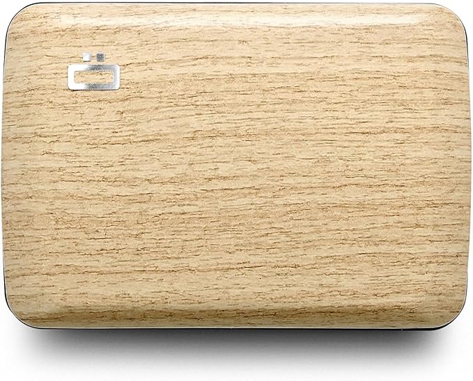 ÖGON -DESIGNS- Aluminum card holder with metal lock, RFID protection against fraud and demagnetization, compact wallet, Smart Case OSLO model