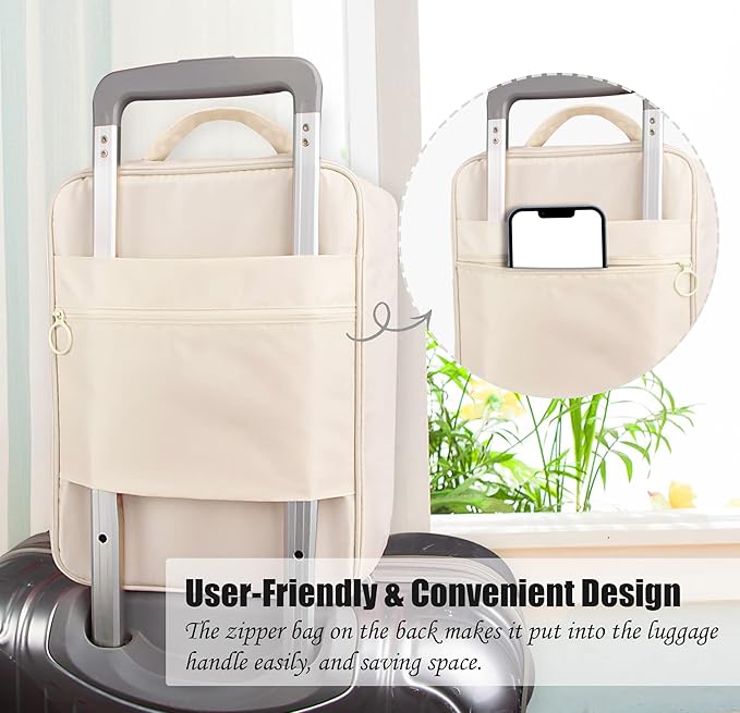Travel Shoe Bag Waterproof Shoe Organizer Bag Holds 3 Pair of Shoes Shoe Packing Cube for Suitcase Travel and Daily Use Storage Pouch with Handle (Beige)