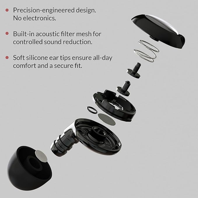 360 RELIEF OSonic Adjustable Ear Plugs – 3 Noise Relief Modes for Everyday Control, Reusable Earplugs for Concerts, Festivals, Travel & Social Settings with Carry Case