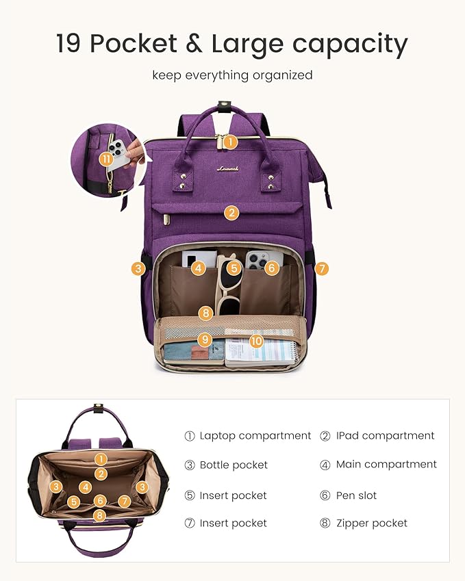 LOVEVOOK Laptop Backpack for Women with Giant Tumbler Holder Pocket,15.6inch Waterproof Travel Backpack Purse Computer Laptop Bag,Professional Work College Nurse Teacher Backpack Travel Bag,Bean Green
