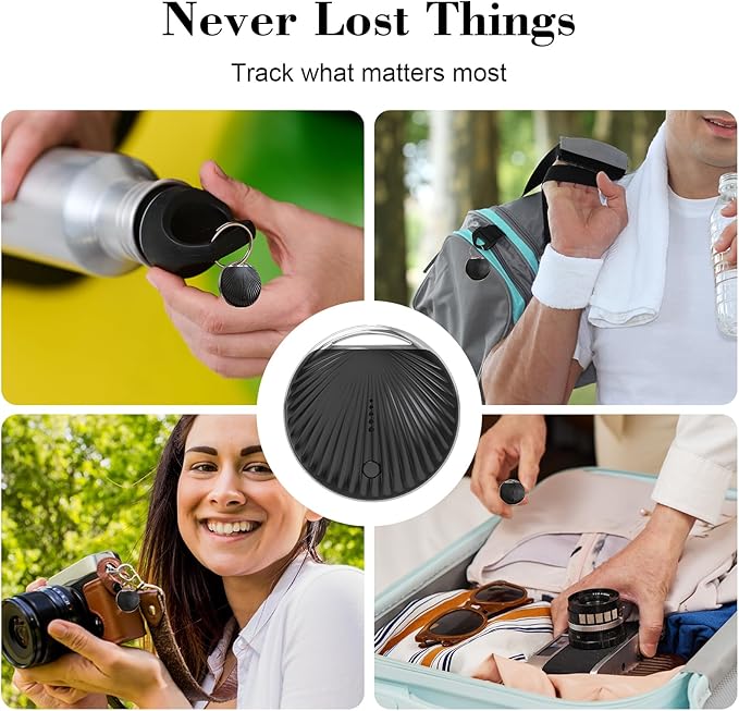 Air Tracker Tag, [MFi Certified] Smart Tag, Pet Bluetooth Tracker for Apple Find My, IP68 Waterproof,Replaceable Battery, Key Finder and Item Locator for Keys, Bags, Pets, Wallet-Black