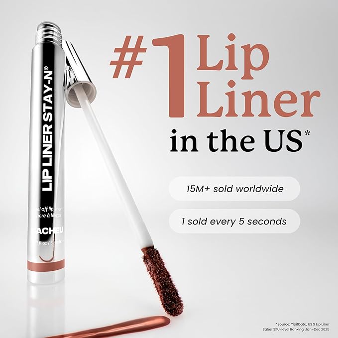 Sacheu Lip Liner STAY-N Peel Off Lip Stain — Long Lasting Waterproof Lip Tint with Hyaluronic Acid & Vitamin E — Transfer Proof Matte Finish, Vegan & Cruelty-Free (p-INKED & Bunny Ear)