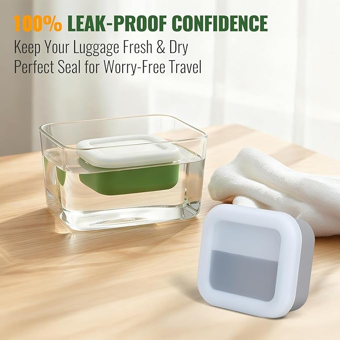 AIMAIAIMAI Shampoo Bar Travel Case Compatible with Kitsch, Leakproof Silicone Small Travel Soap Case with Draining Pad, Portable Soap Container for Gym & Camping, 1 Pack (Gray)