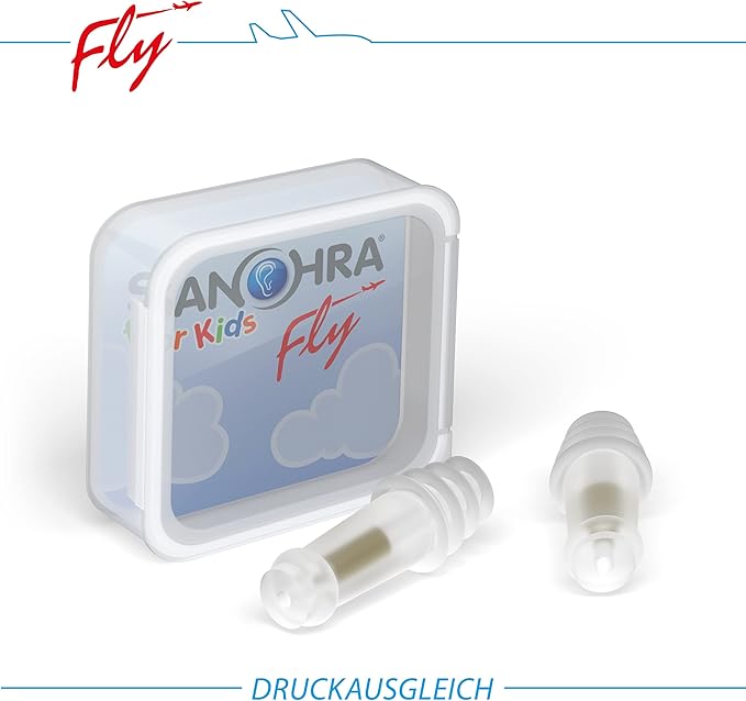 Ear Pain Relief Earplugs for Kids Flying – Reduce Ear Pressure on Airplanes During Takeoff & Landing – Comfortable Reusable Flight Ear Plugs for Children by SANOHRA