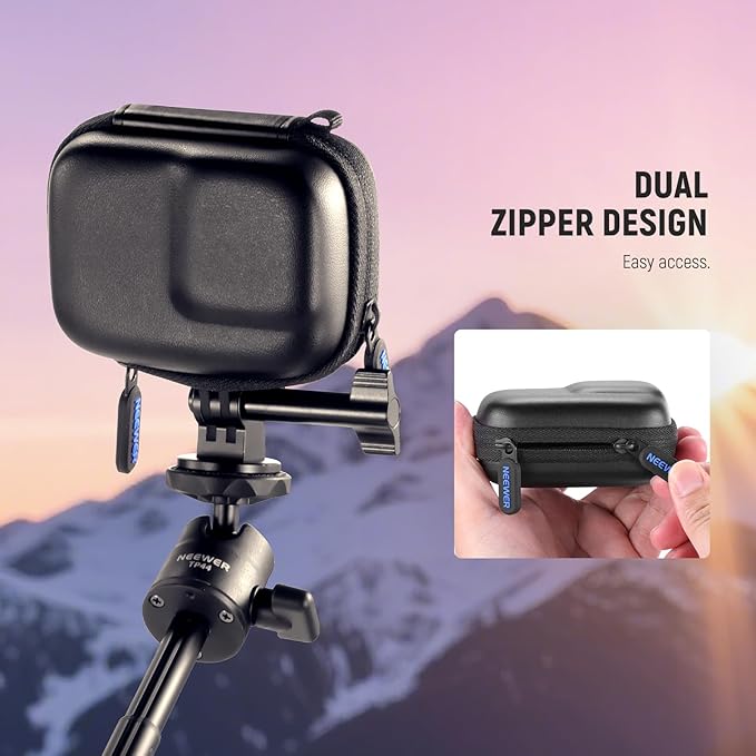 NEEWER Carrying Case Compatible with DJI OSMO Action 5 Pro 4 3, Small Travel Protector Storage Bag with Carabiner Compatible with GoPro Hero 13 12 Insta360 Ace Pro 2 Action Camera Accessories, PB031