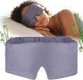 Calm&Relax Bamboo Sleep Mask: 3D Blackout Sleeping Eye Mask for Side Sleepers - Zero Pressure Eye Covers for Travel Airplane(Grey)